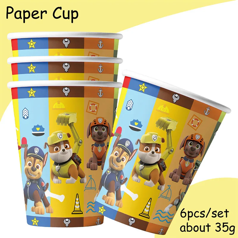 PAW PATROL Cartoon Birthday Party Plate Cups banner Decorations Paw Patrol Rubble Theme Baby Shower Kids Birthday Party Supplies