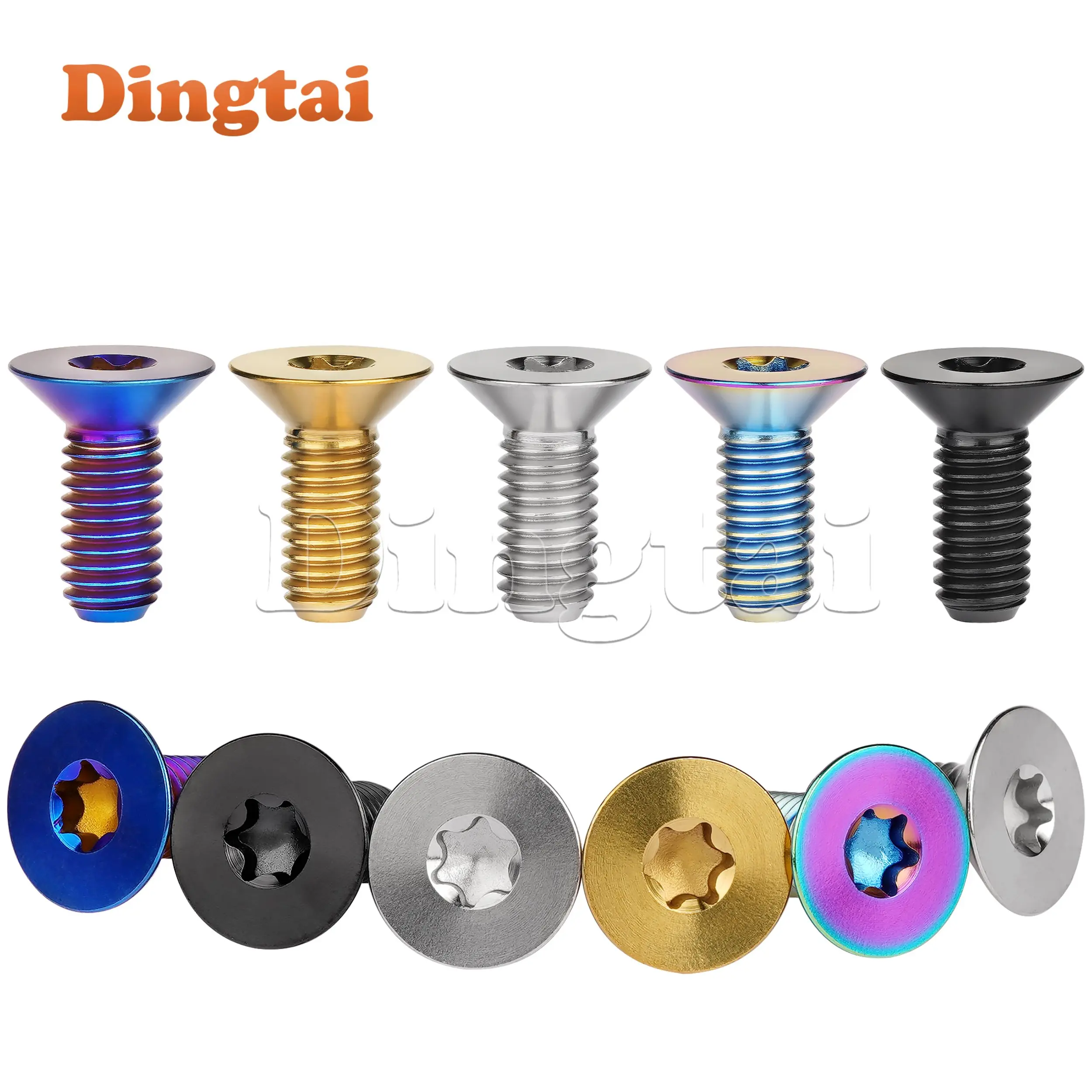 Dingtai Titanium Bolt M8x20mm Countersunk Internal Plum Blossom  For Bicycle
