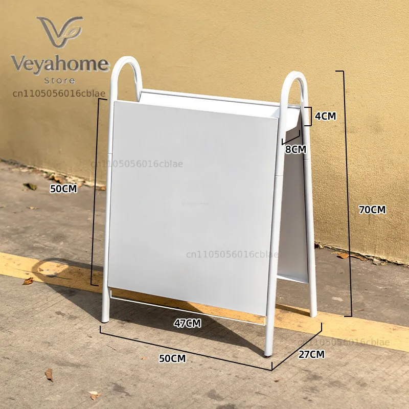 Door vertical billboard display stand, creative storage sign customization, coffee shop outdoor floor metal standing sign