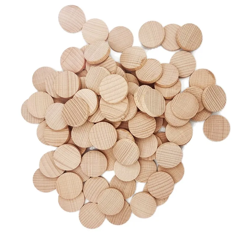 1-5cm Round Wood Discs for Craft Unfinished Wooden Slices Wood Coins Blank Wooden for DIY Arts Projects