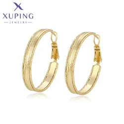 Xuping Jewelry New Arrival Fashion No Stone Light Gold Color Hoop Earrings for Women Girl Party Gift X001005782