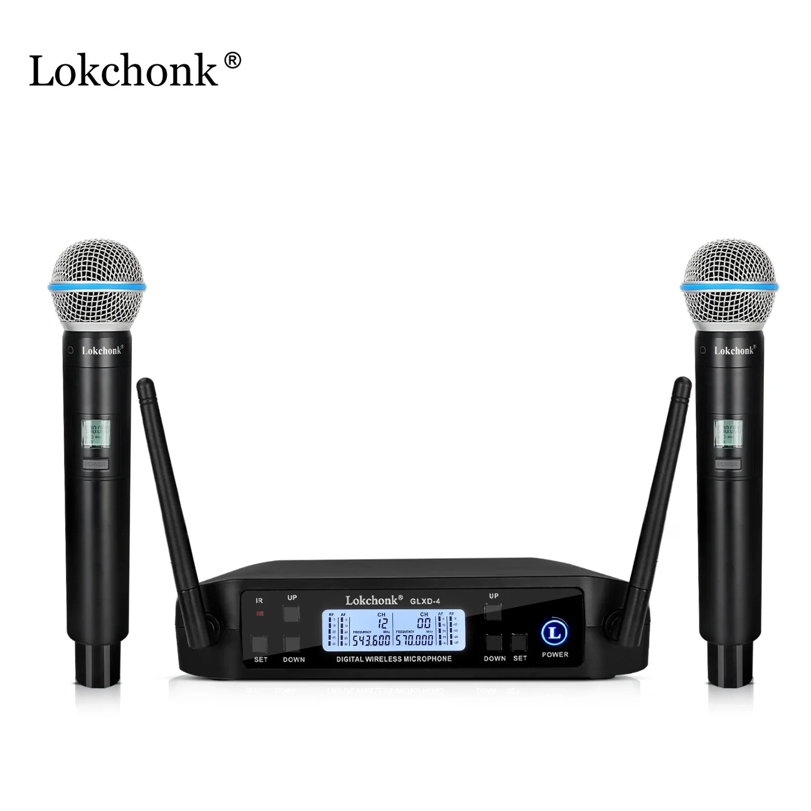 GLXD4 BETA58 Professional Dual Wireless Microphone karaoke Home System Stage Performances UHF Dynamic 2 Channel Handheld