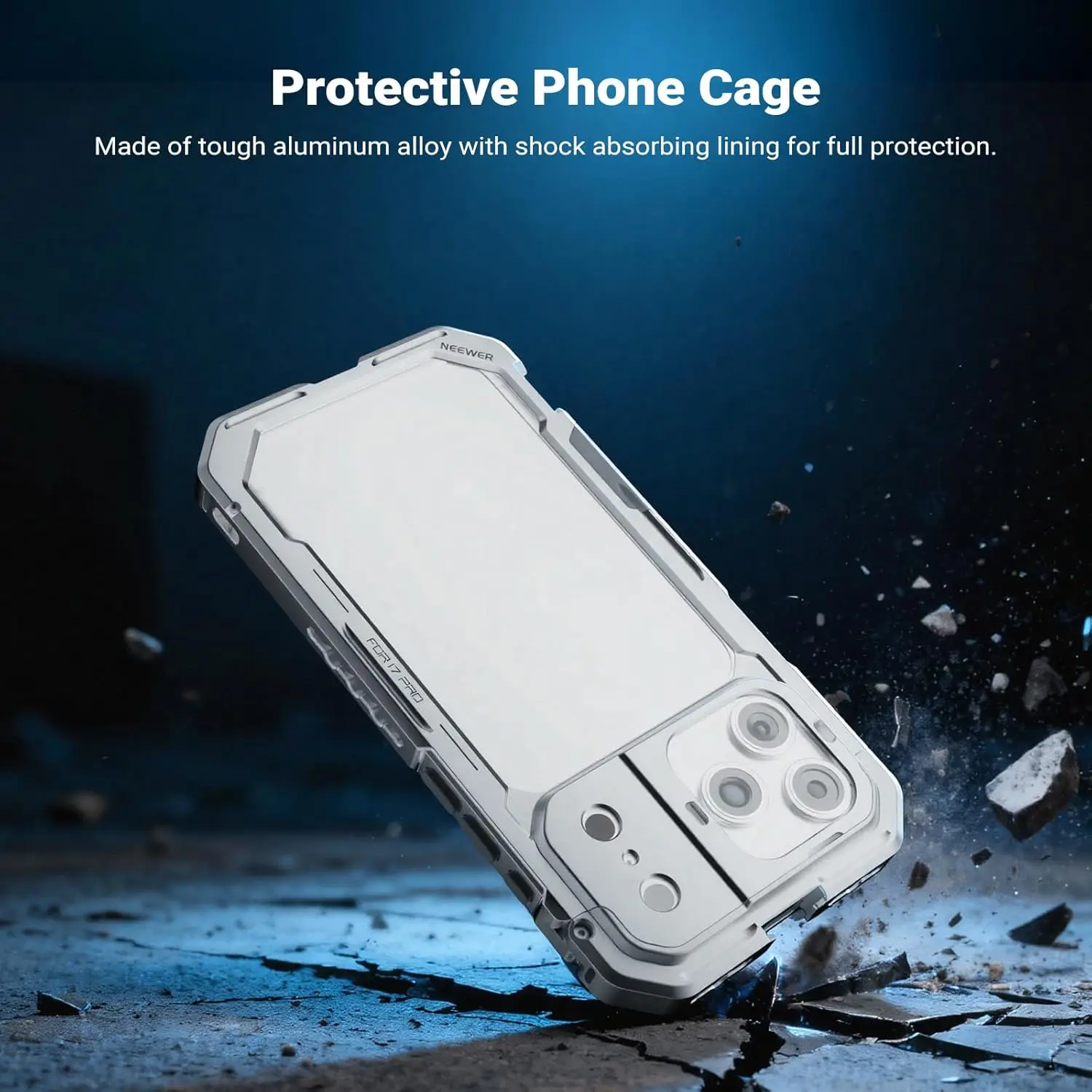 NEEWER Phone Cage Kit For iPhone 17 Pro/Pro Max Only,Video Rig Stabilizer Accessories with 67mm Filter Ring 17mm Lens Backplate