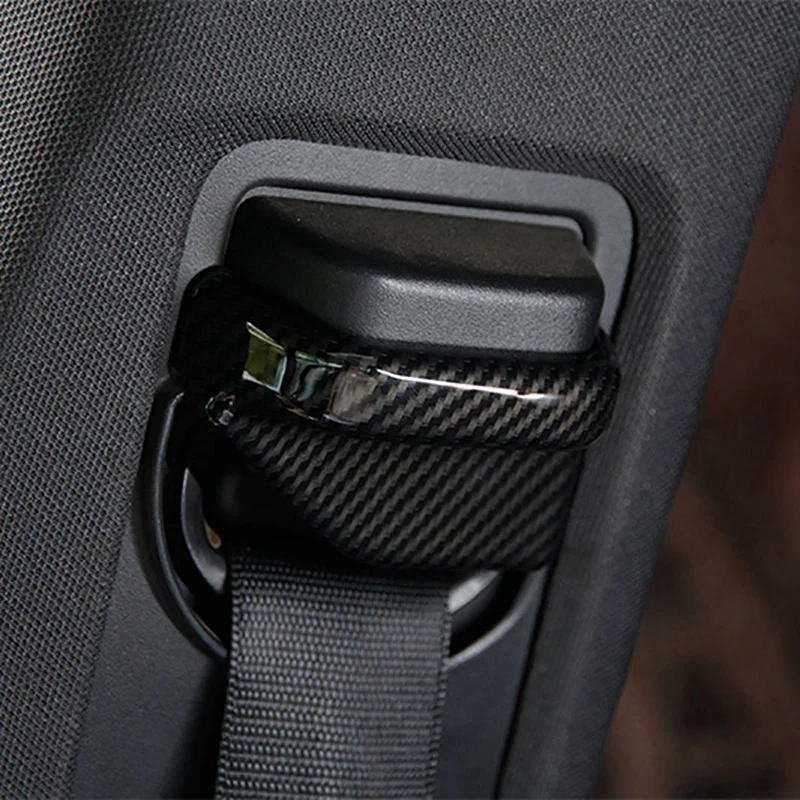 4Pcs Carbon Fiber Style Car Seat Safety Belt Cover Trim For Benz B Class W246/C Class W204/CLA GLA C117 Accessories