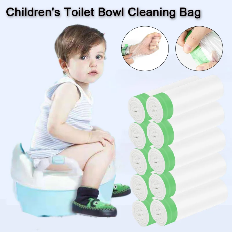 1/5/10 Roll Universal Potty Training Toilet Seat Bin Bags Travel Potty Liners Baby Poop Bags Easy-To-Tie Diapers Bags