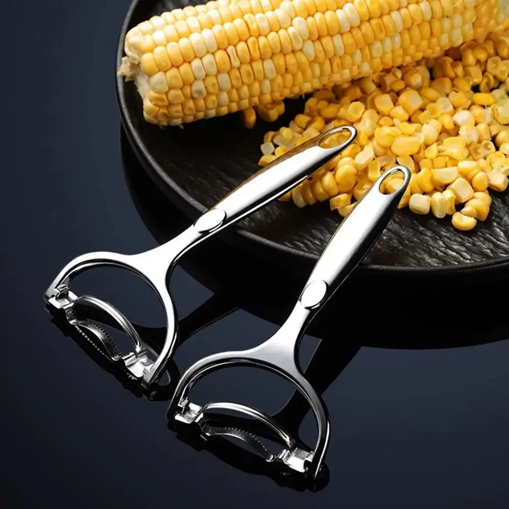 

Stainless Steel Corn Planer Fast and Safe Manual Ergonomic Long Handle Corn Peeling Thresher Tool Rust-proof Corn Decobbing Tool