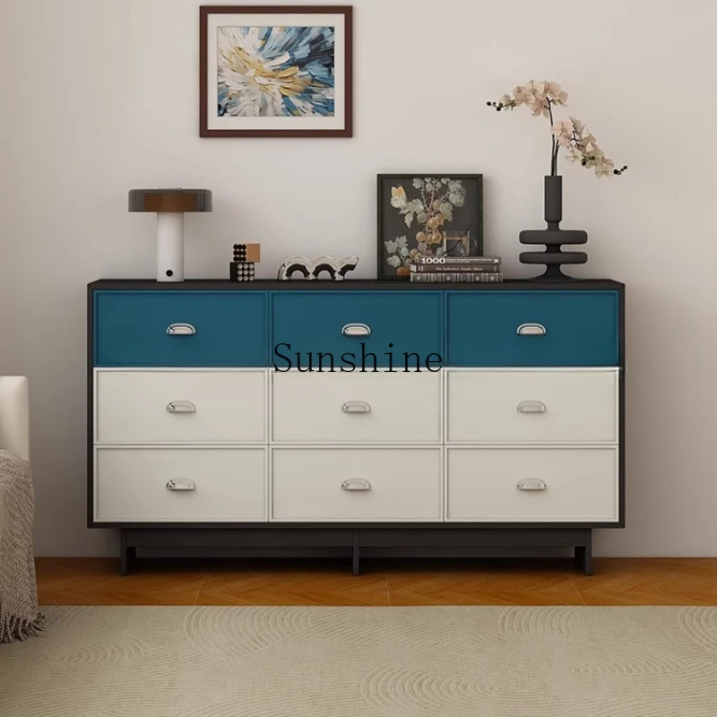 

Retro style home master bedroom bedside cabinet simple thickened multi-functional solid wood can be customized L