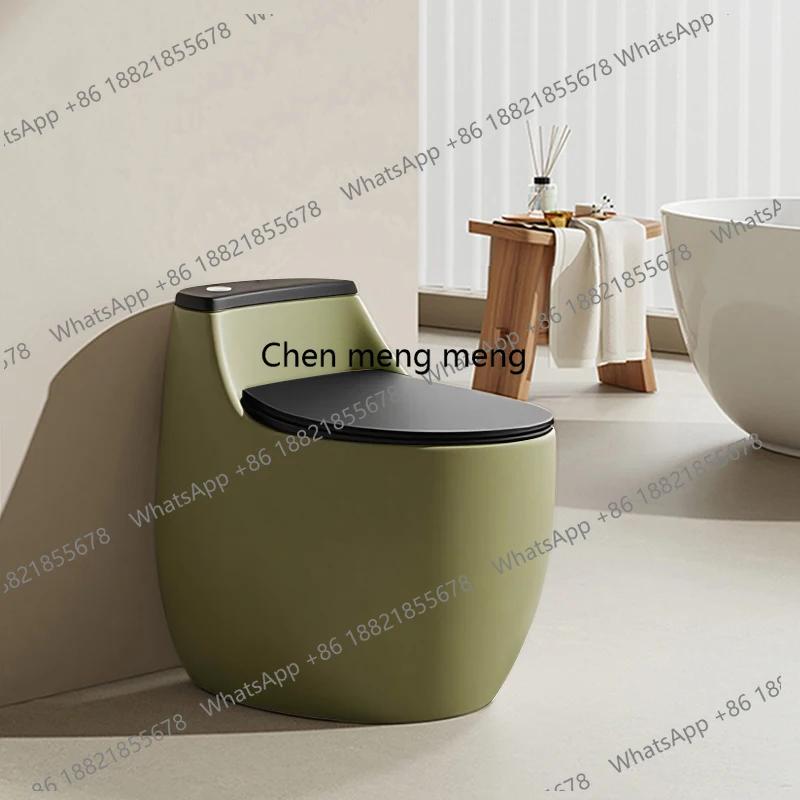 

French retro green ordinary toilet household egg-shaped silent large-diameter color toilet