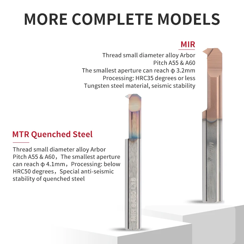 MIR Small Bore Boring Tool Aseismic Carbide Internal Thread Turning Tool CNC Lathe Right Hand Micro Diameter Cutter