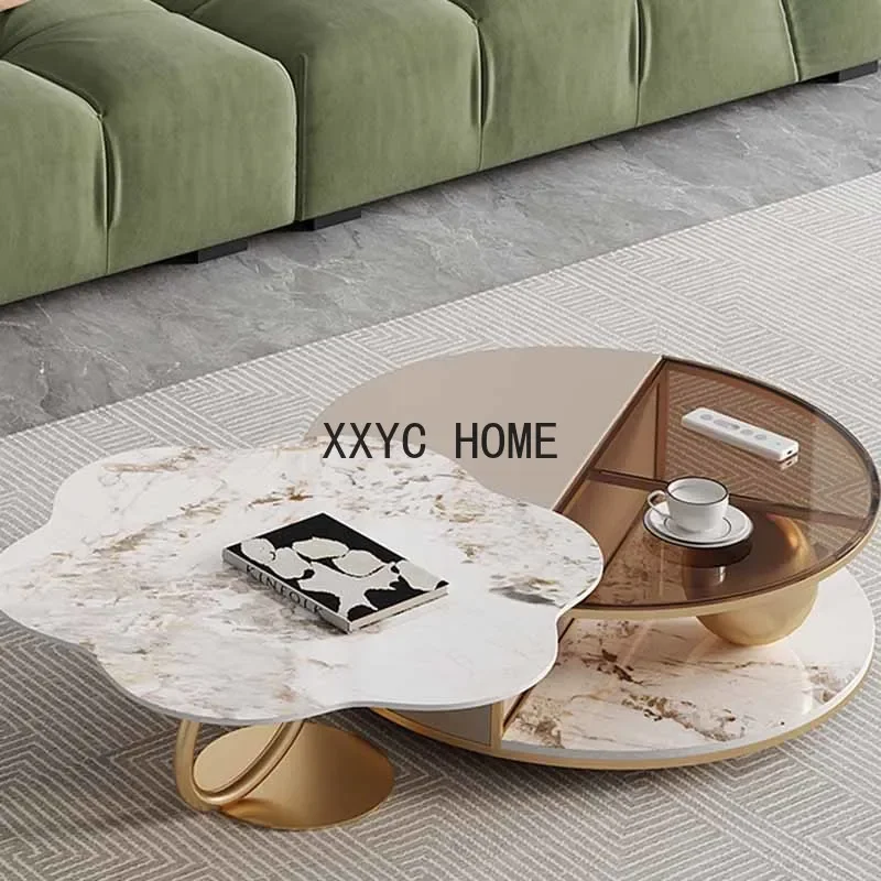 Transparent Corner Coffee Table Laptop Writing Makeup White Coffee Table Glass Square Mesa De Centro Elevable Home Furniture