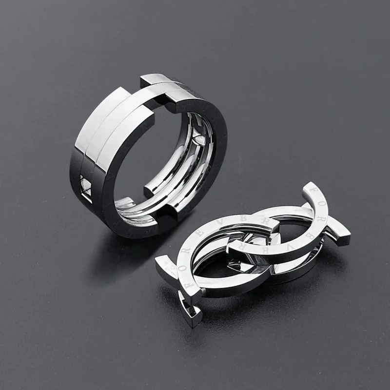 UOSU  Boys Cool Deformation Rings For Men Women Stainless Steel Cocktail Foldable Extendable Ring