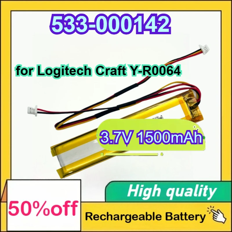 

3.7V 1500mAh 533-000142 Digital Battery for Logitech Craft Y-R0064 Wireless Keyboard Battery