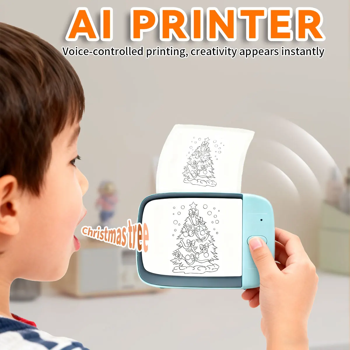 Sticker Box New Model Voice-function kids AI Printer for Thermal Printing for Instant Photo Printing Educational