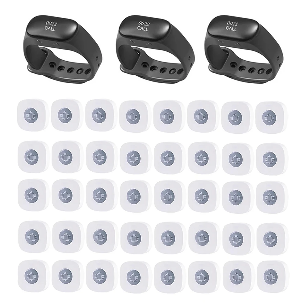 Image 7: Système d'appel sans fil pour restaurant, usine, hôpital, bar, café – Bracelet de service étanche pour serveurs