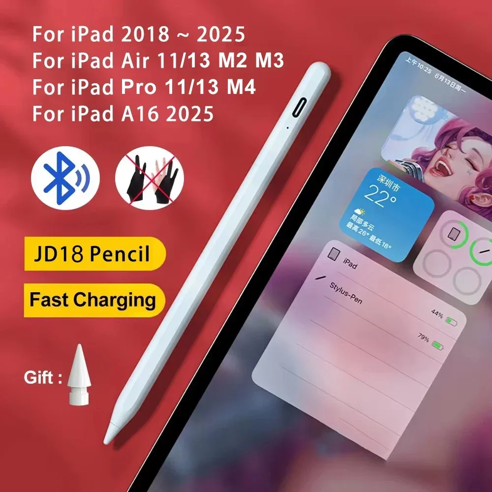 For Apple Pencil 2 1 For iPad Pencil Bluetooth Stylus Pen for iPad A16 Air 11 M2 M3 Pro 12.9 10.2 10.9 Mini 6 for Apple Pencil