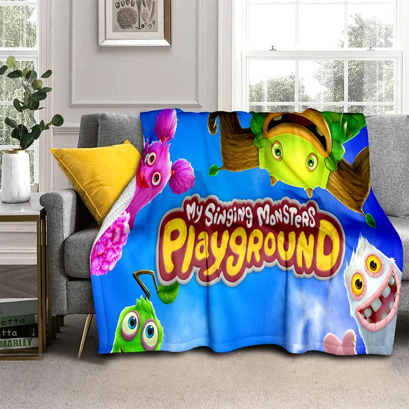 My Singing Monsters Video Game Cartoon 3D Blanket,Soft Throw Blanket for Home Bedroom Bed Sofa Picnic Travel Cover Blanket Kids