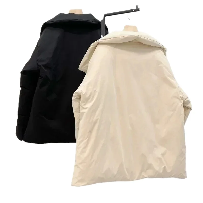 Piumino invernale spesso con bottoni nascosti Piumino caldo e sciolto per donna