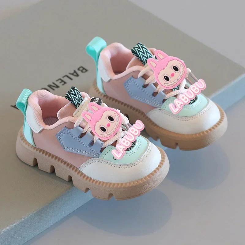 

MINISO Spring Autumn Casual Shoes Baby Soft Sole Toddler Shoes labubu Children New Boy Girl sports Board Shoes Non-slip Sneakers