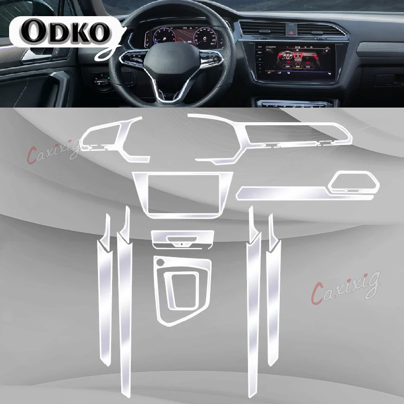 For Volkswagen Tiguan 2021 2022 Car Interior Center console Transparent TPU Protective film Anti-scratc Repair film Accessories