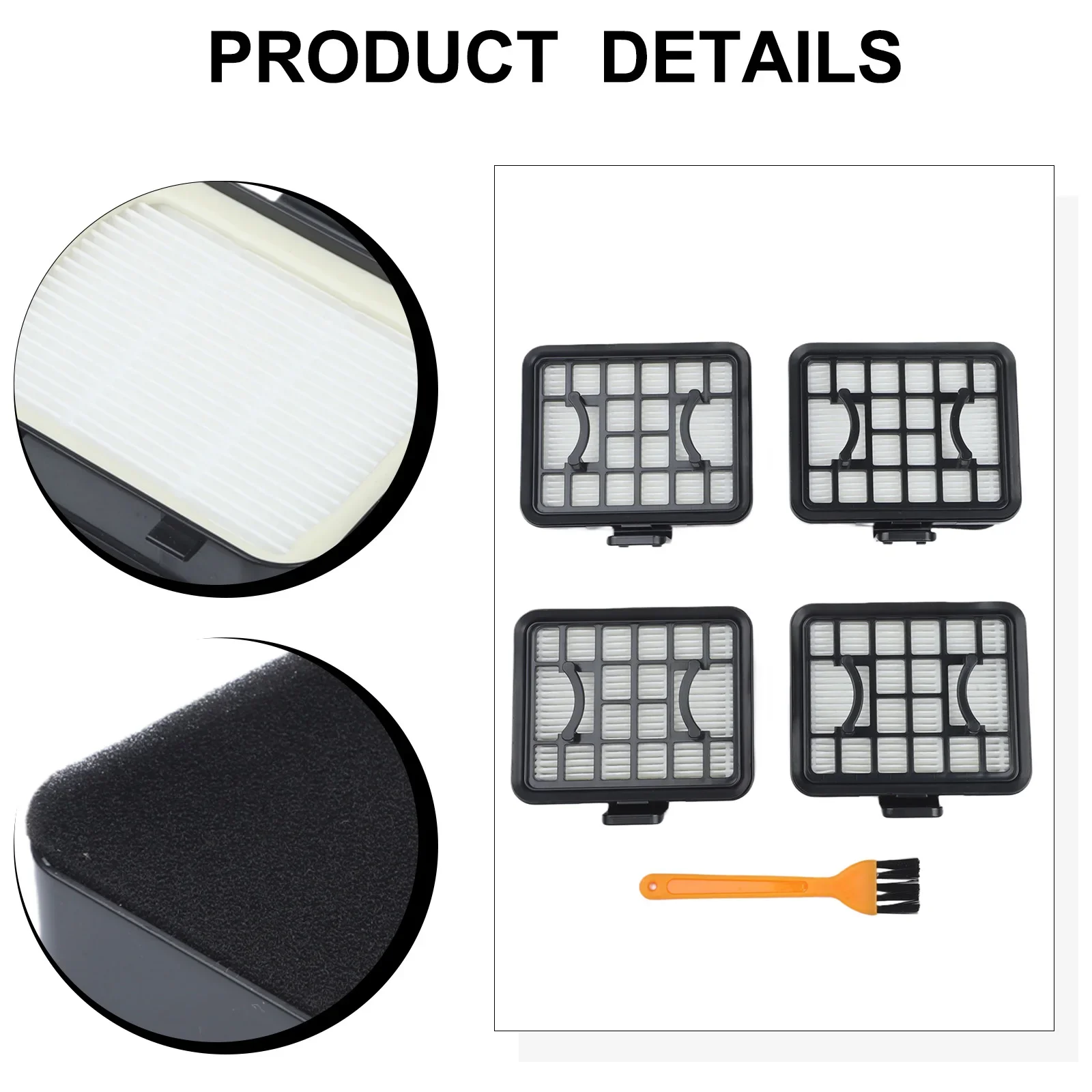 

4 Piece Replacement Filter Set for Bosch GAS 18V 1 Cordless Vacuum Cleaner Includes Cleaning Brush and Fits GAS18V Part Codes