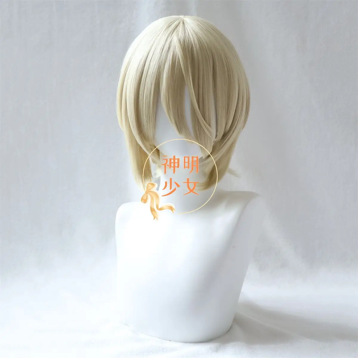 Comic con men Alois Trancy cosplay golden short wig  Trancy role play blonde short hair costumes rose net