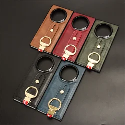 For Honor Magic V3 Case Luxury Leather Cover Wristband Hand Strap Kickstand Metal Ring For Honor Magic V3 Phone Case