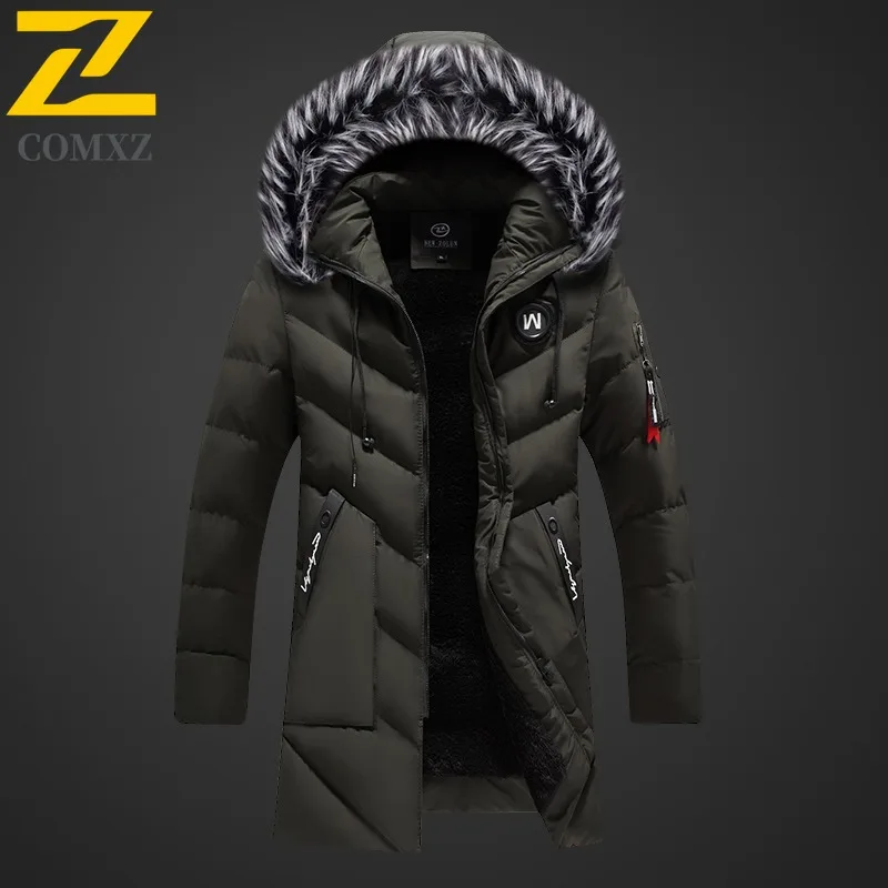 Men Parka Coat 2025 Hooded Trendy Windproof Outdoor Skiing Warm Winter Jacket Travel Snow Sports Lightweight Long Down Jacket