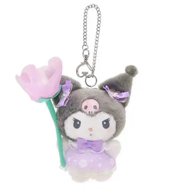 Sanrio Melody Kuromi Lovely Plush Pendant Cute Cartoon Stuffed Keyrings Girls Bag Bakcpack Cars Plush Keychains Christmas Gift