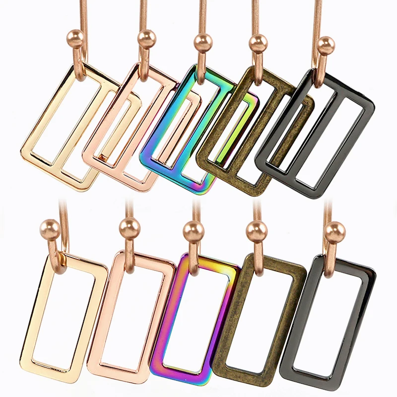 5/10Pcs Metal Buckles 20/25/32/38/50mm Square O Ring Hook Bag Webbing Adjust Rings Belt Buckles Suspender Strap Slider Tri-Glide