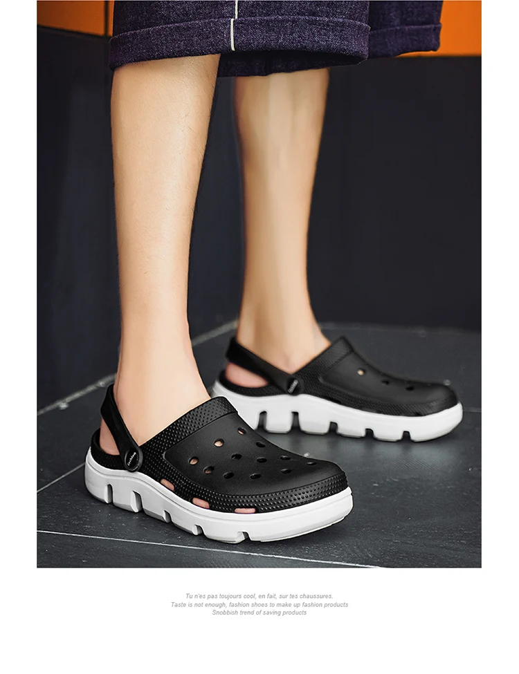 Men EVA Clogs Breathable Hole Sandals Lightweight Non‑Slip Soft Sole Summer Casual Slippers For Outdoor Street Beach Garden Shoe
