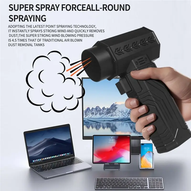 B69A 2-In-1 Blower & Vacuum 880000RPM Air Blower High Speed Mini Fan 600G Thrust 70M/S Wind Brushless Duster