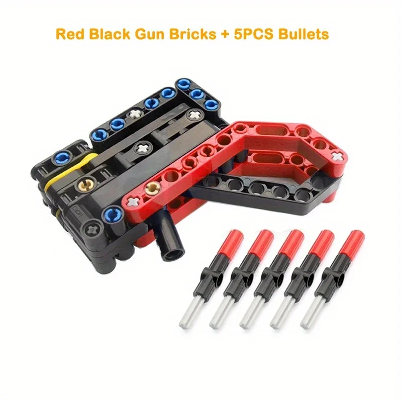 Modèle de pistolet à assembler technique, Mini blocs de construction, pièces d'éjecteur, jeu de pistolet avec balles de tir, jouets de bricolage, briques MOC, cadeaux pour enfants
