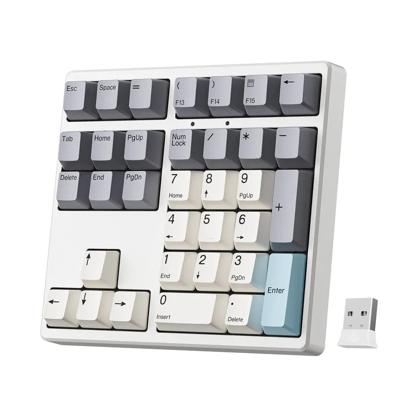 2.4G Wireless MF34 Mechanical Numeric Keypad 34 Keys Number Pad for Laptop Notebook Accounting USB