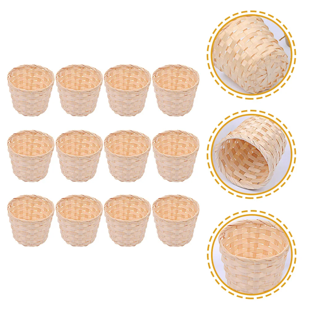 

16Pcs Woven Storage Basket Set Natural Farmhouse Flower Basket for Wedding Shower Holiday Party Favor Use