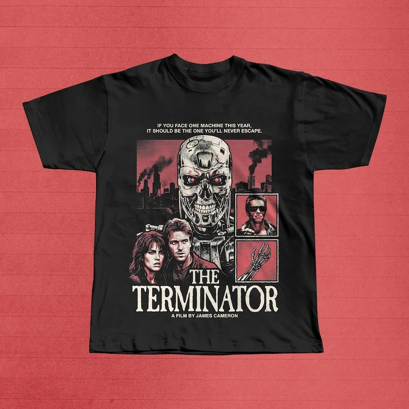 The Terminator 1984 Graphic Tee | James Cameron Sci-Fi Action Shirt | Retro 80s Cult Film T-Shirt