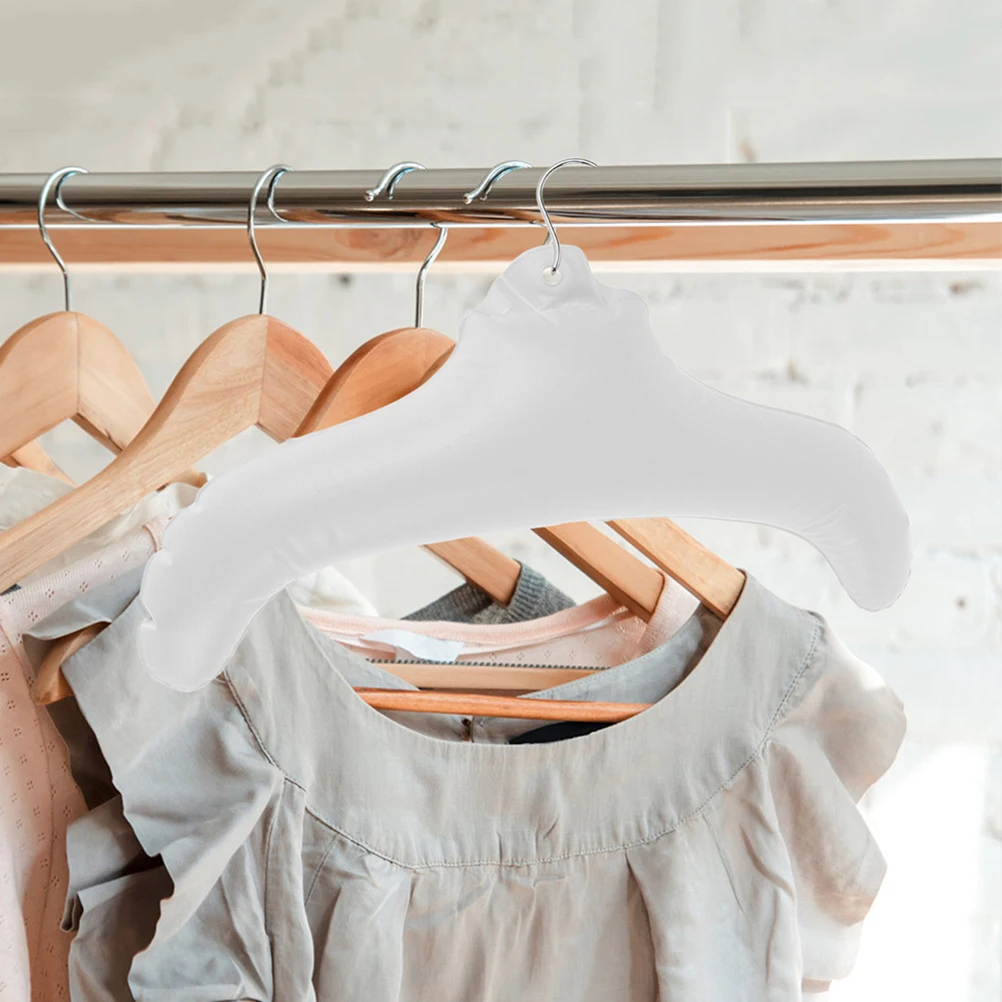 

6pcs Inflatable Hanger Folding Coat PVC Material Drying Travel Wet Clothes Shirt Closet Laundry Room Foldable Design