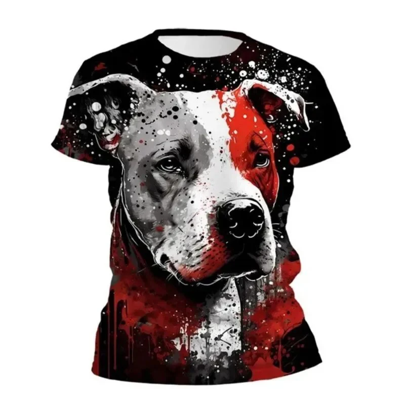 T-Shirt à Manches Courtes et Col Rond pour Homme et Femme, Streetwear à la Mode, Imprimé Animal en 3D, pour Été