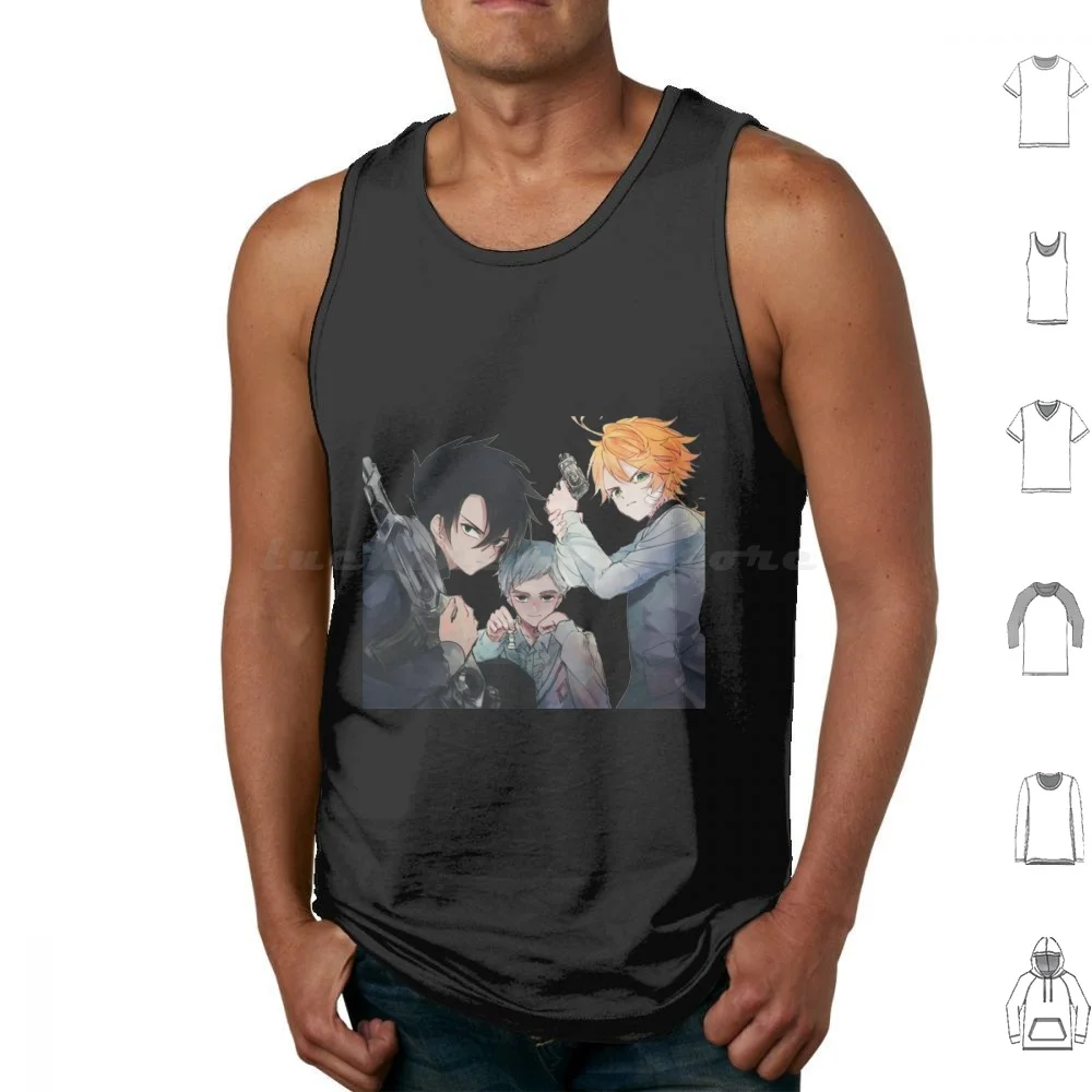 Camisetas sin mangas The Promised Neverland de algodón con estampado The Promised Neverland Manga Anime Yakusoku No Neverland Norman Ray