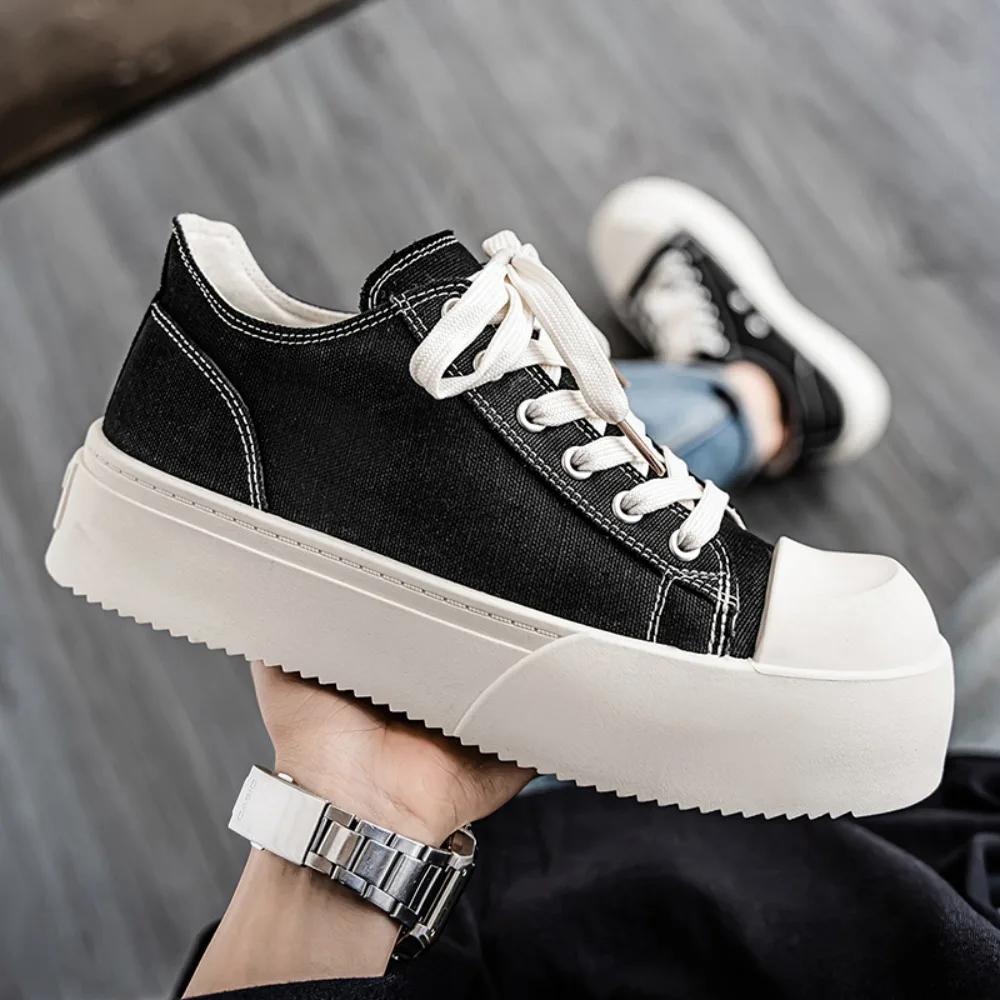 

Canvas shoes,Big Head Derby Shoes, Men's Thick-soled Height-increasing Shoes, Commuting Daily Casual and Fashionable Sneakers