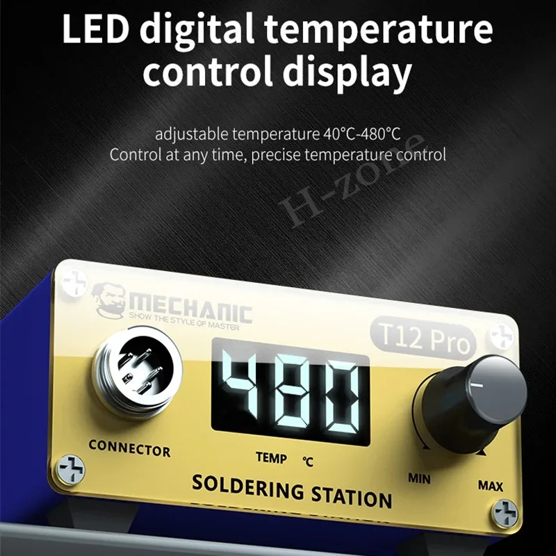 Mecánico T12 Pro pantalla digital LED antiestática, estación de soldadura de temperatura constante inteligente, control preciso de temperatura