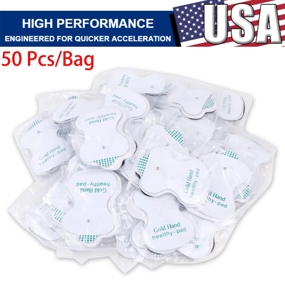 

50 Pcs/Bag Aquagel Massage Stick Pad EMS Electrode Pads Reusable Pulse Digital Massage Patch Body Muscle Relax Gel Patch Sticker