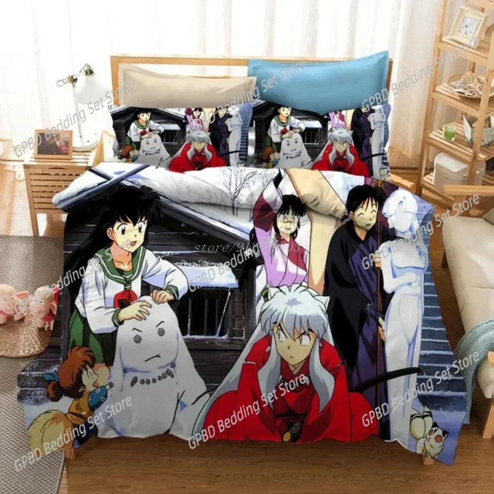 

3D Print Anime Inuyasha Bedding Set For Bedroom Soft Modern Bedspreads Comefortable Kids Duvet Cover Quilt Cover And Pillowcase