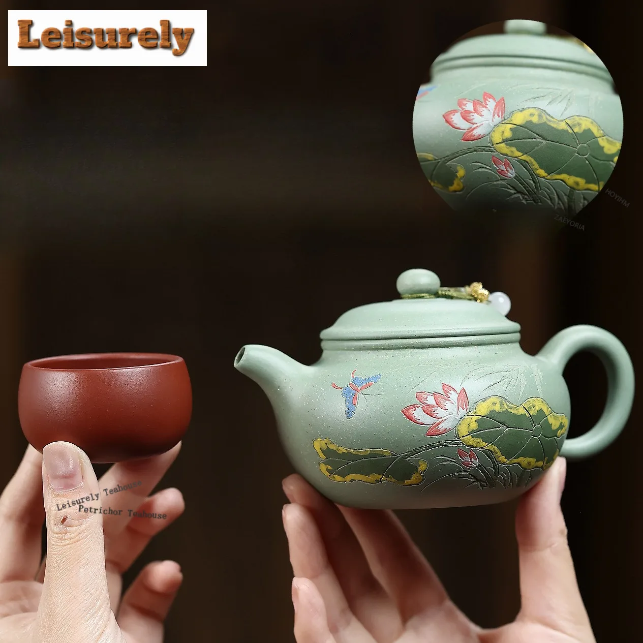 260ml Exquisite Yixing Purple Clay Teapots Handmade Lotus Fun Pot Raw Ore Bean Green Sand Mud Kettle Chinese Zisha Tea Set Gift