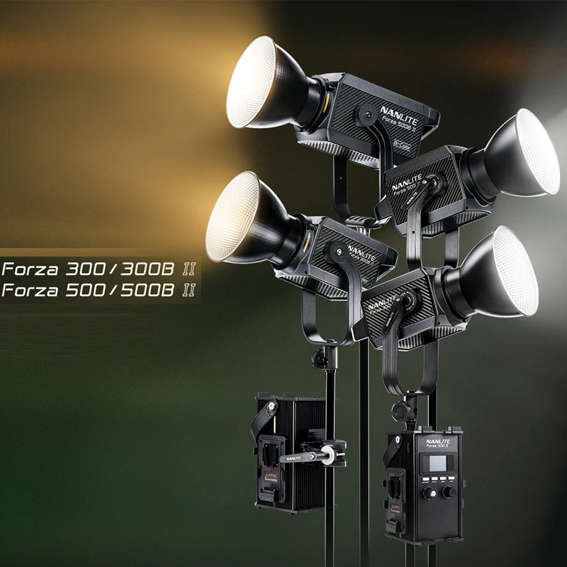 

Nanlite Forza 300B II 500W II Bi-Color LED Spotlight CRI 96 TL CI97 2700K-6500K Photography Light App and DMX Control Video