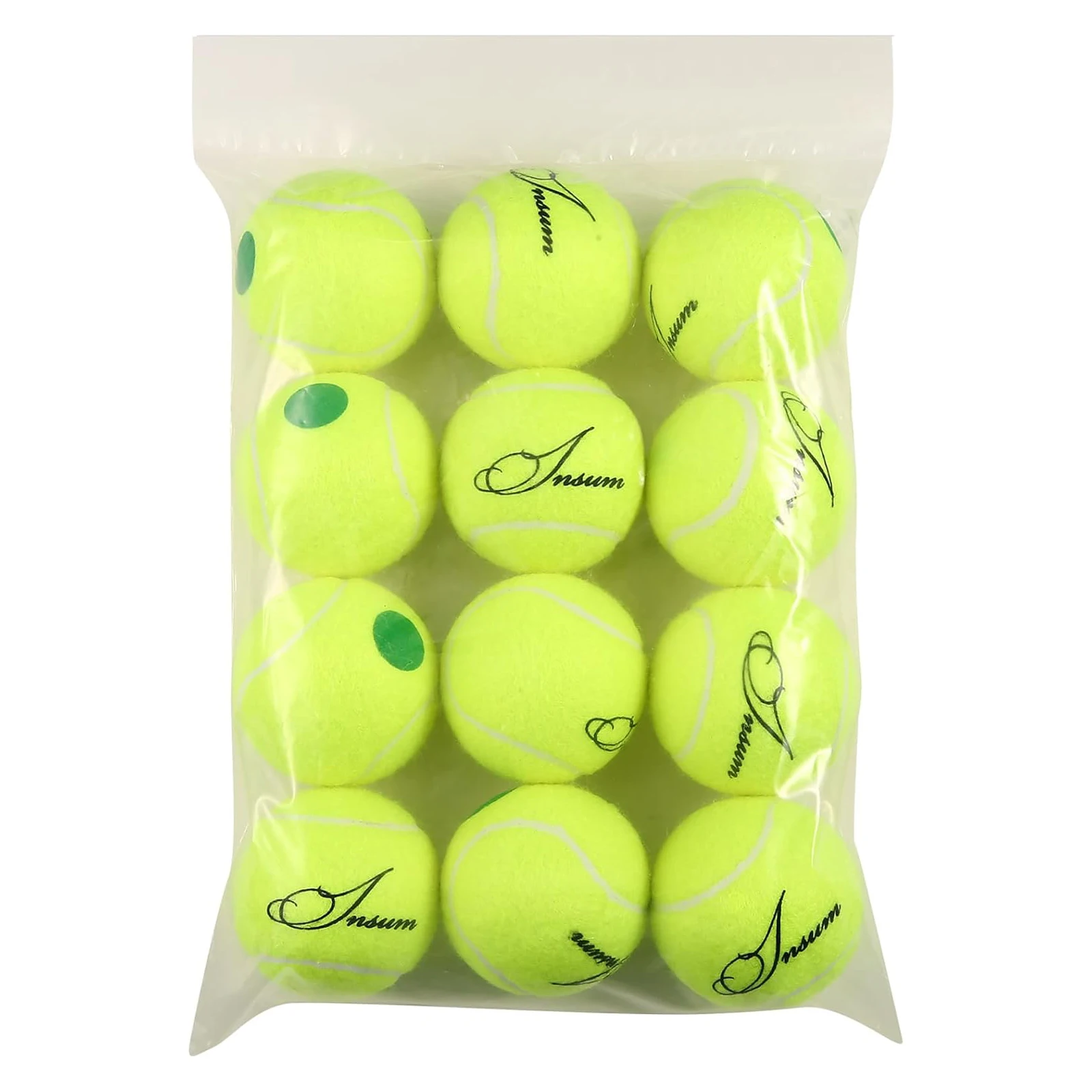 12Pcs Low Compression Youth Tennis Balls, Transition Felt Tennis Balls for Kids Training, Pressureless Reduced Bounce
