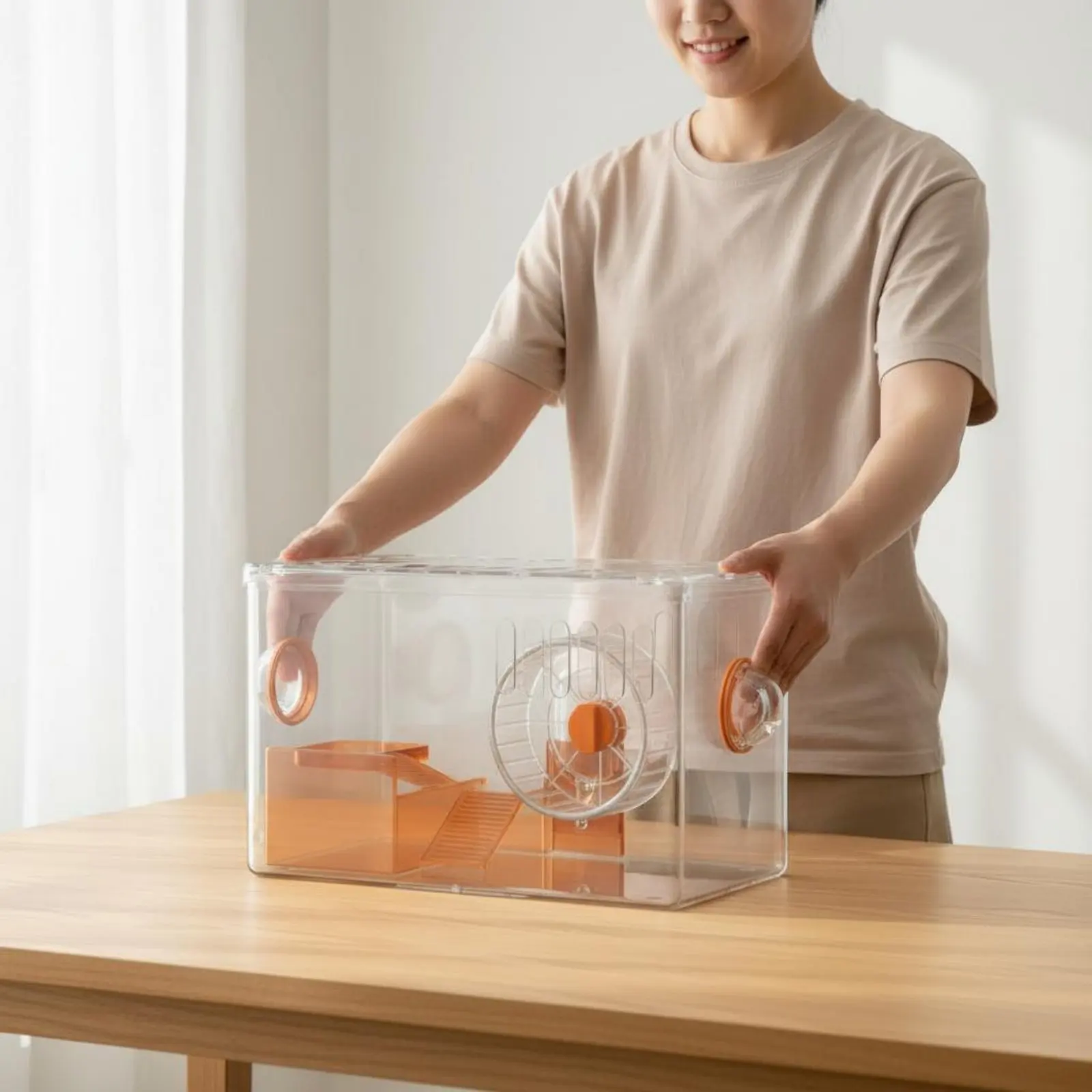 

Hamster Enclosure Kit High Visibility Transparent Hamster Enclosure Small Pet Habitat Easy Assembly Well Ventilated for Indoor