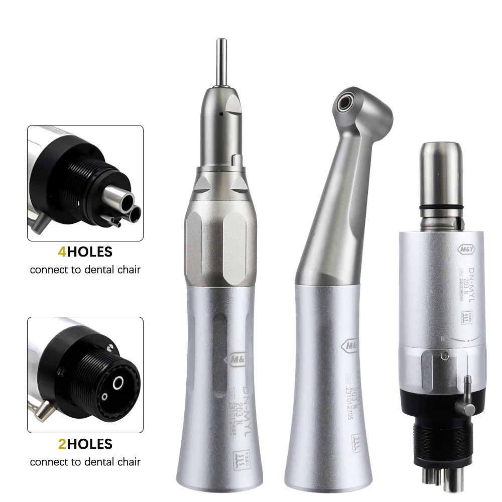 NSK FX23 Style Dental Low Speed Handpiece Kits Teeth Polishing Contra Angle Air Motor External Water Spray 2/4H Connector E-type