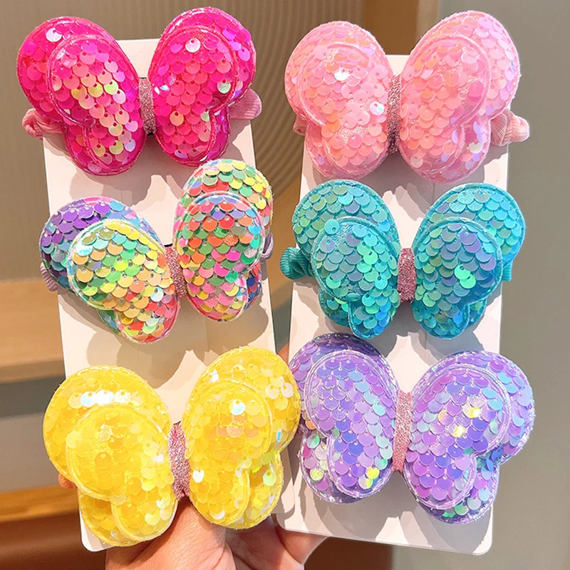 Latest Fashion Colorful Large Bows Elastic Hair Rope For Cute Girl Women Rubber Band Ponytail Holder Headwear Kid Accessories