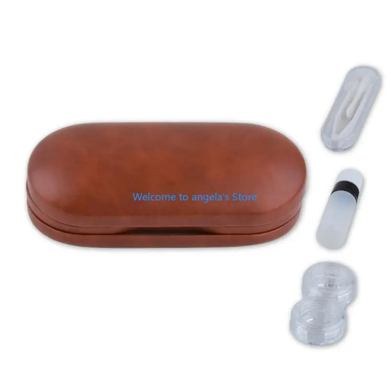 

X4yc contact lenes box set pu component lins lins lins lins multifunction contact case