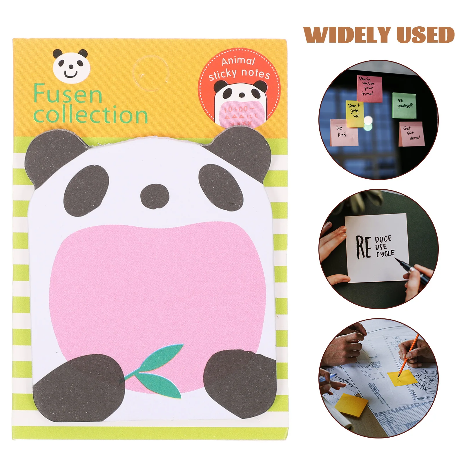 20 шт. блокноты с пандой, мультяшный дизайн, самоклеящаяся наклейка для заметок в форме животного, школьные и офисные блокноты для ежедневного использования